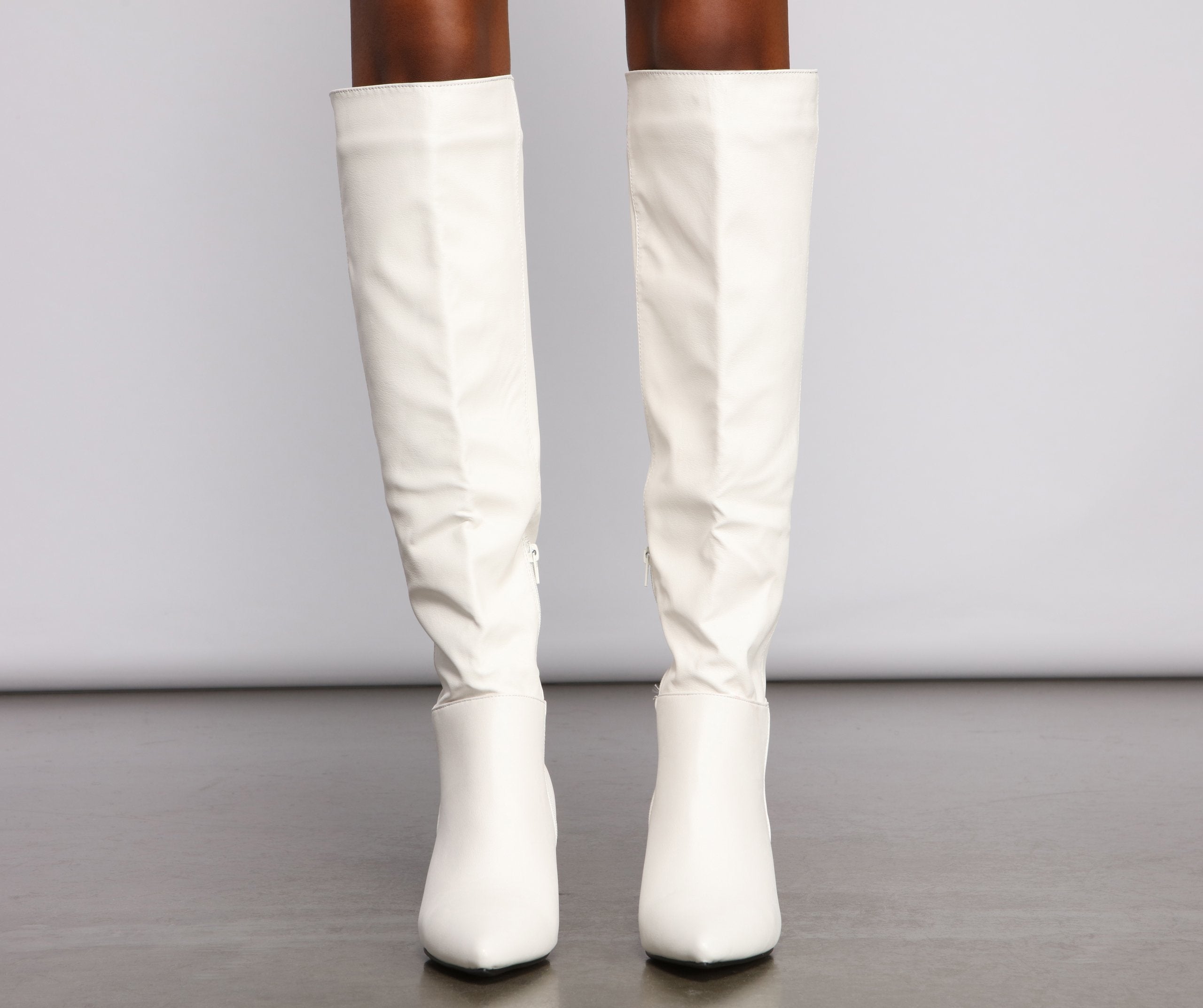 Lead The Way Faux Leather Over The Knee Boots