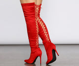 Lace Up Glamour Stiletto Boots