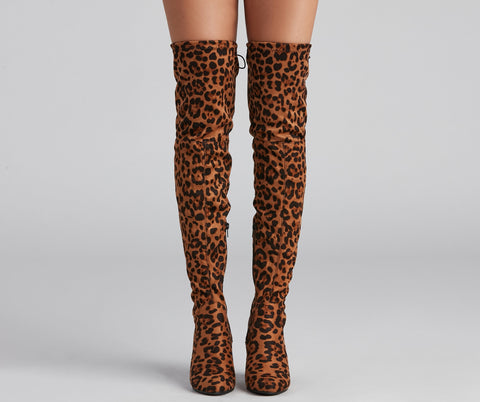 Overknee-Stiefel „Leopard Love“