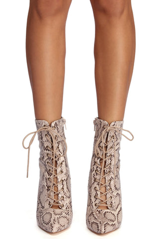 Lace It Up Stiletto Booties