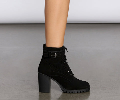 Walk My Way Quilted Faux Suede Booties