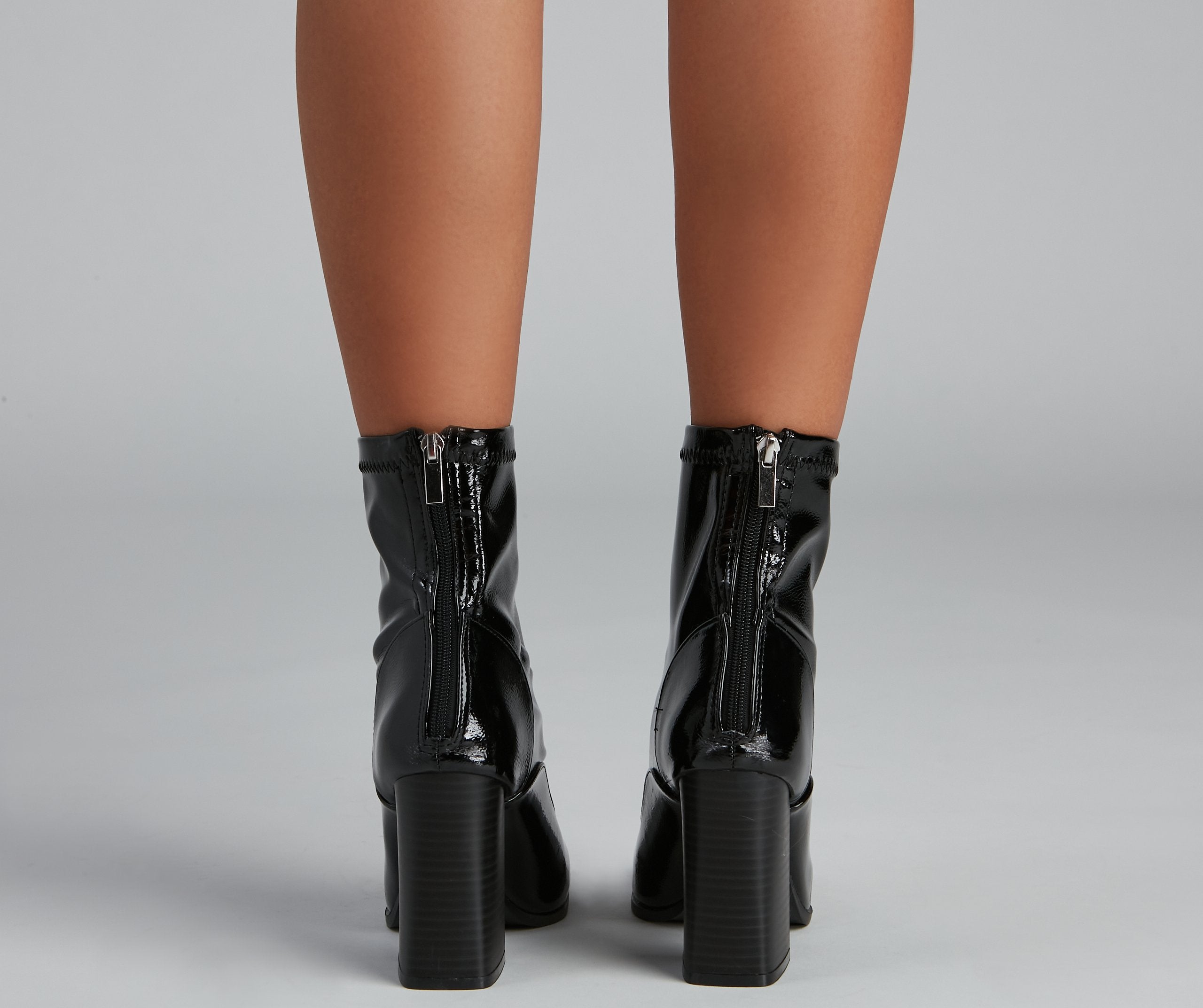 Edgy Chick Patent Leather Booties