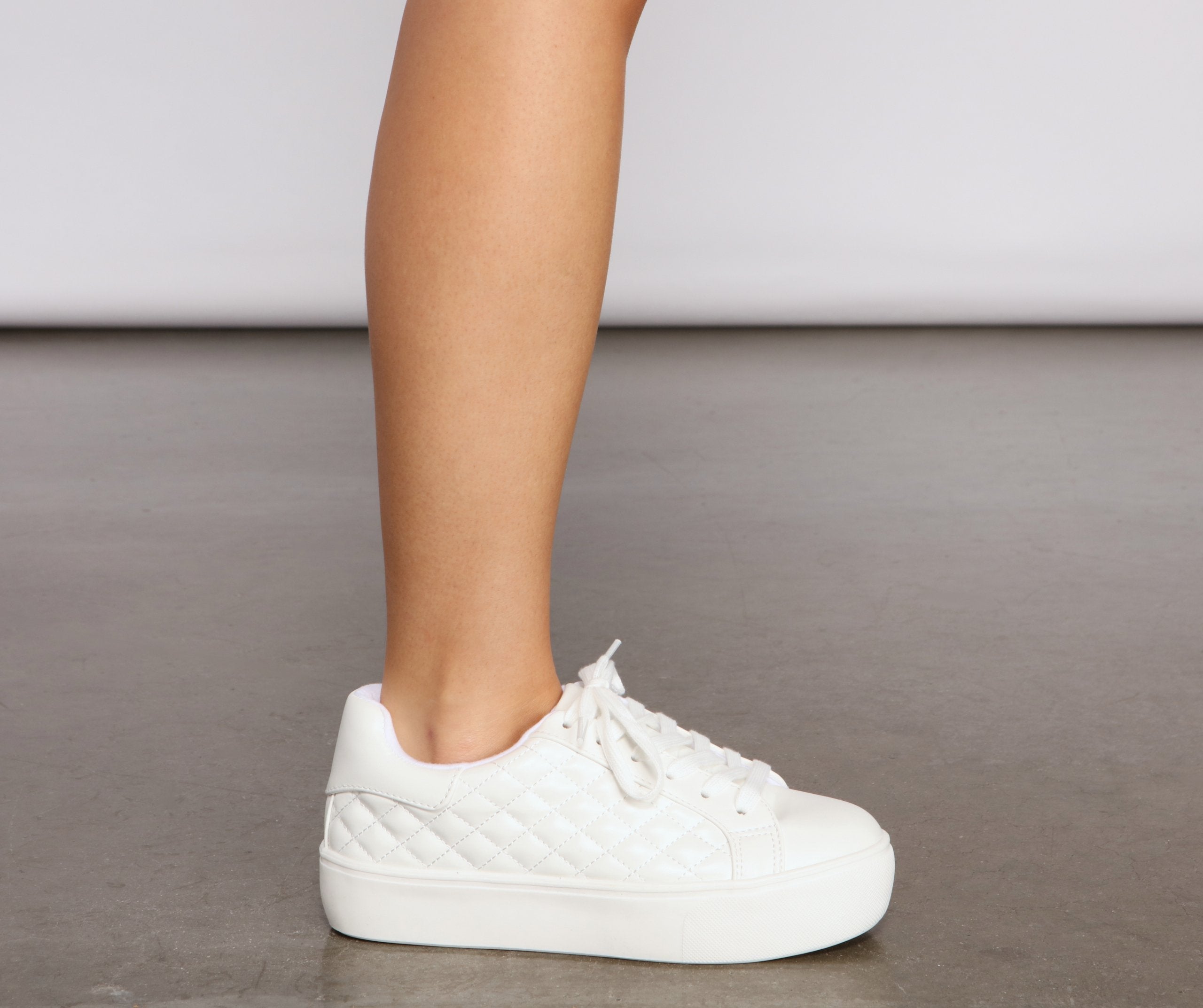 Faux Leather Quilted Chic Sneakers