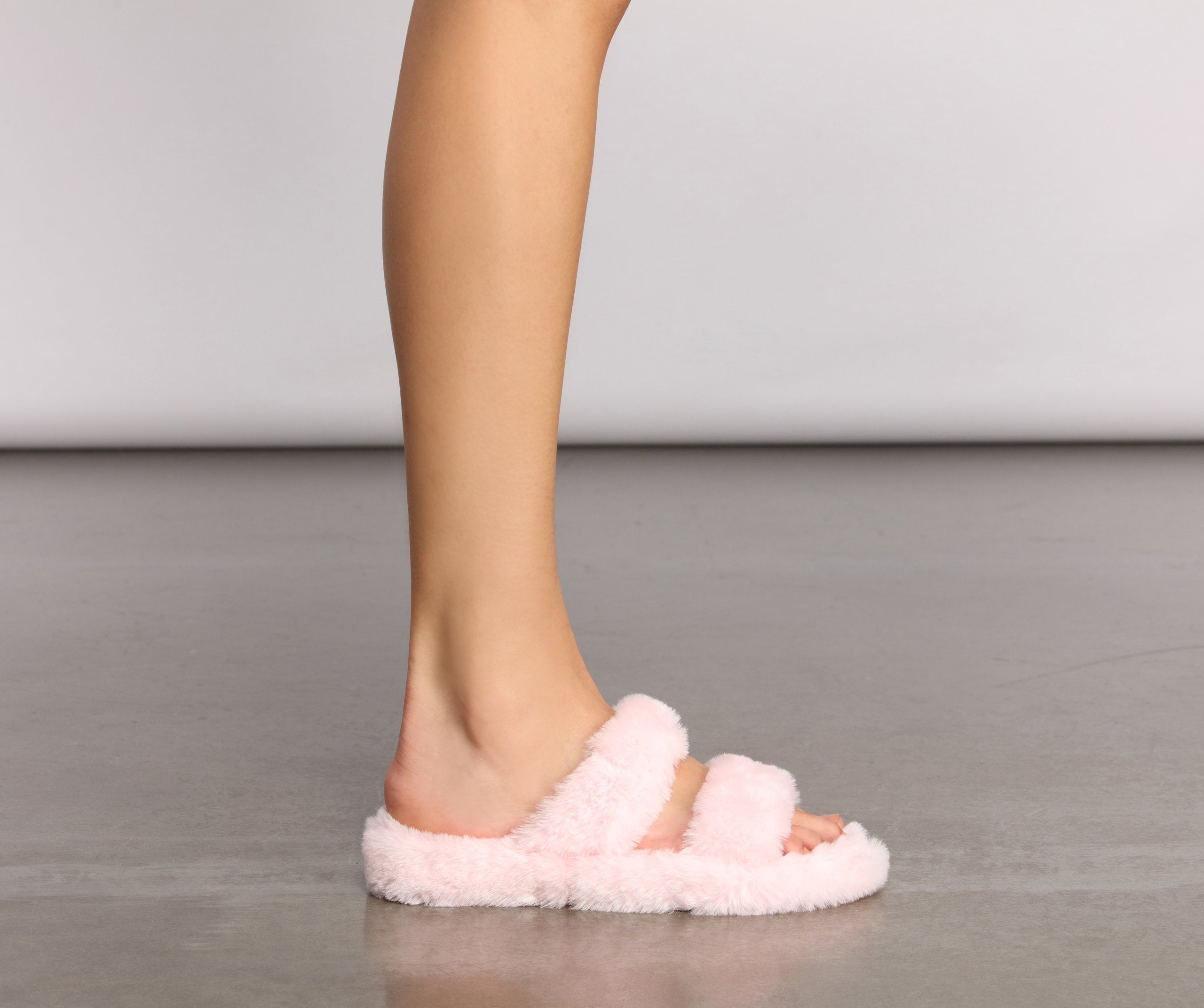 Fashionable Fuzzy Banded Slippers