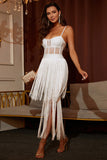 Jamila White Fringe Dress