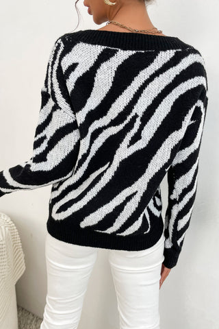 Pullover mit Zebra-Print