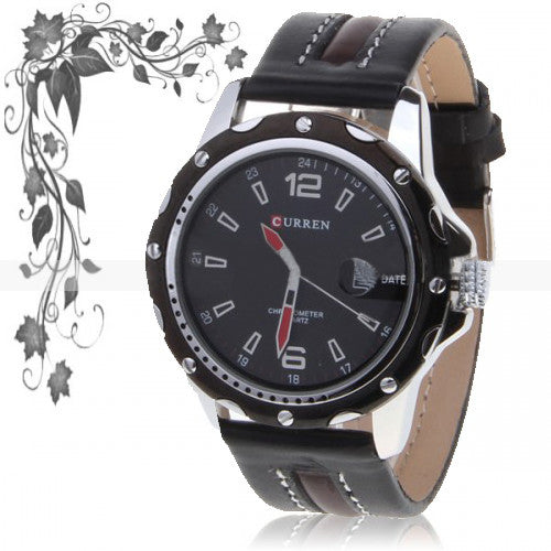 Watch with Leather Band (Dark Chocolate 4.4cm Dial)