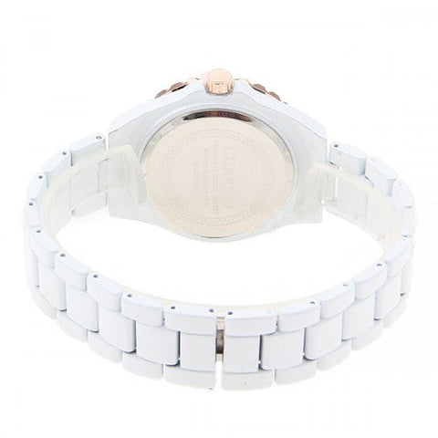 White Stainless Steel Waterproof Rhinestone Watch (White 4.5cm Dial)