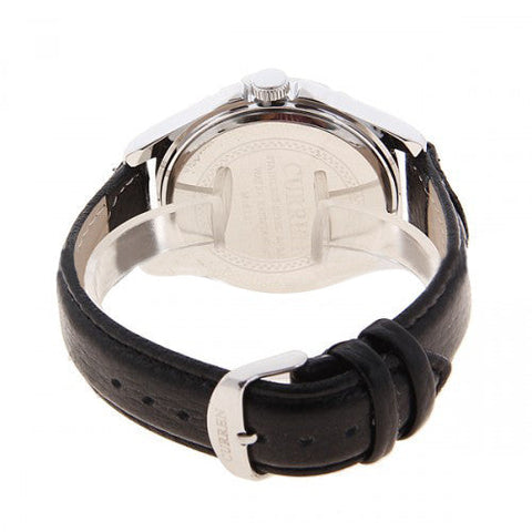 Watch and Leather Band (White 4.6cm Dial)