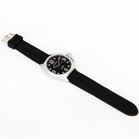 Watch with Silicone Band (Black 5.7cm Dial)