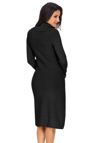 Turtle Neck Bodycon Sweater Dress