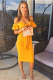 Short Flare Sleeve Bodycon Dress