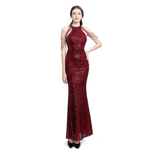 Harper formal sequin halterneck dress