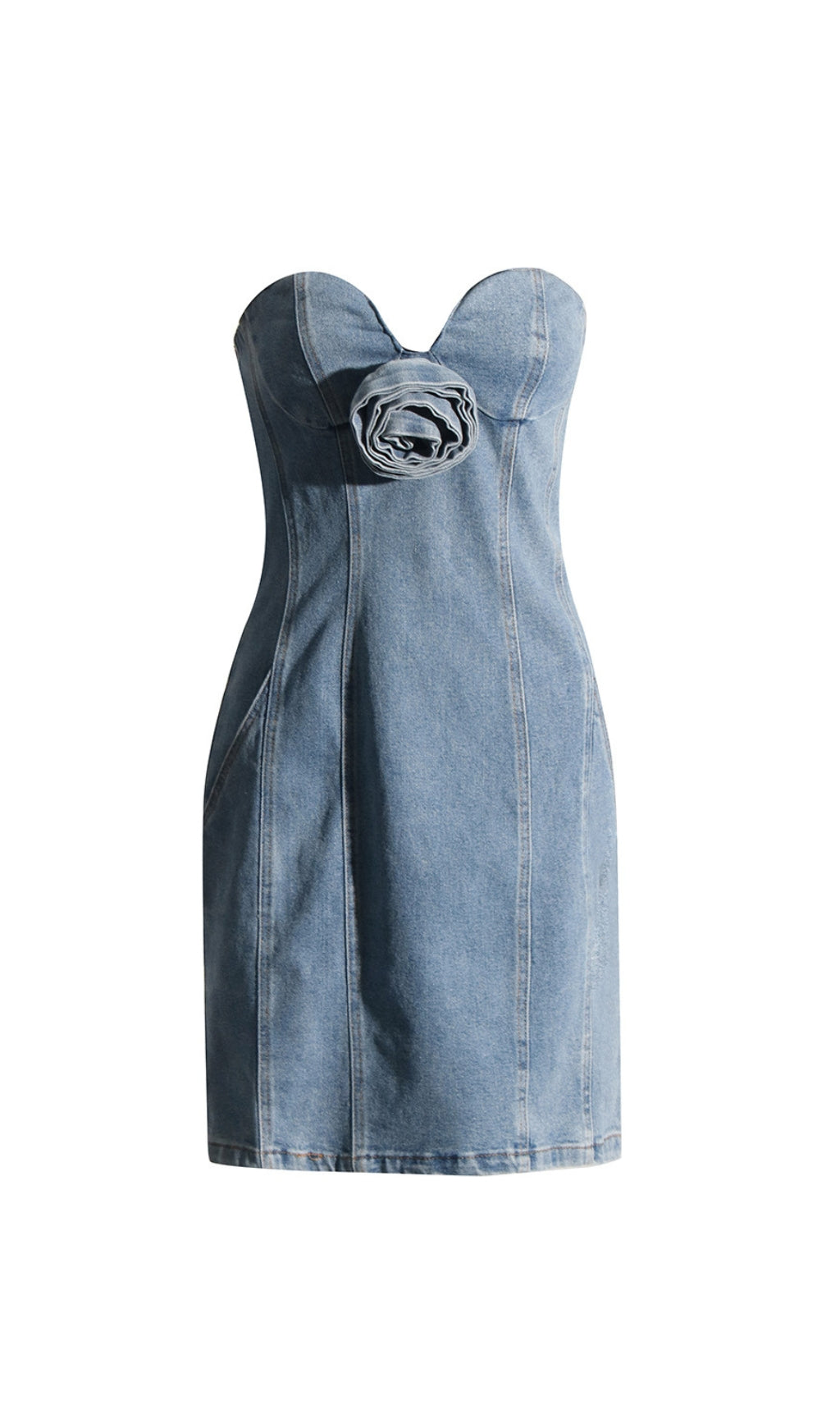 Strapless Denim Mini Dress