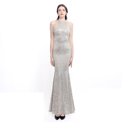 Harper formal sequin halterneck dress