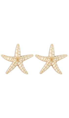 Starfish Earrings in Beige