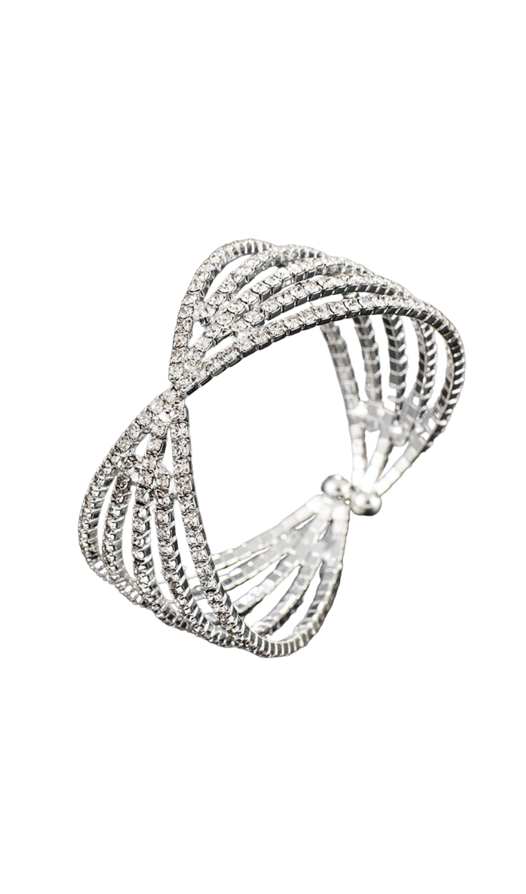 Bracelet manchette en argent et diamants