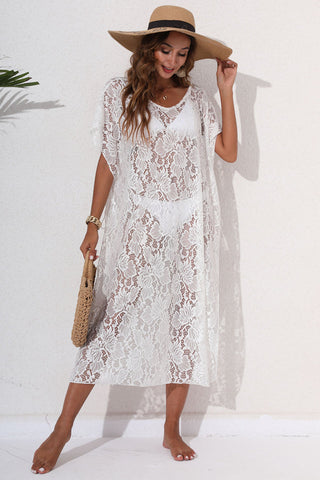 Dolman Sleeve Loose Style Lace Cover Up