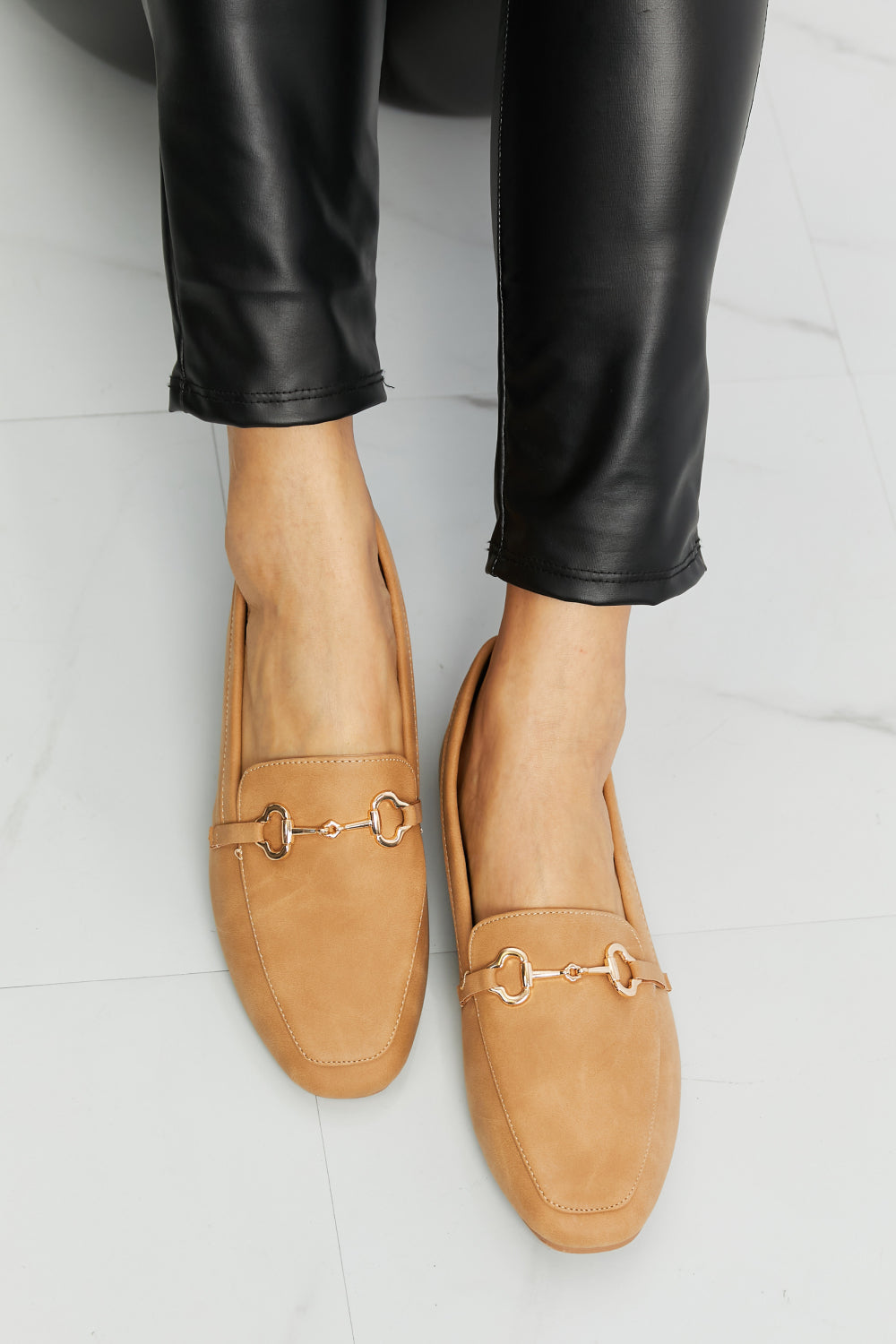 Faux Leather Flats