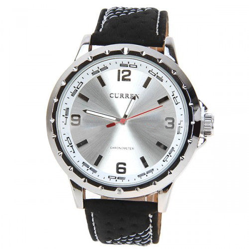 Watch with Leather Band (Polished Metal 5.3cm Dial)