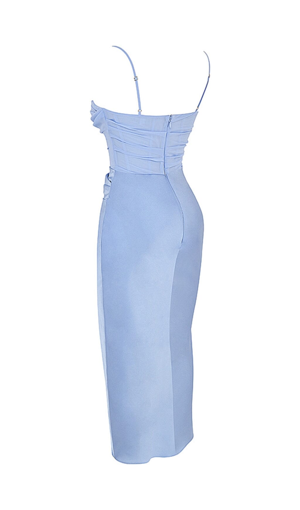 Sky Draped Corset Midi Dress