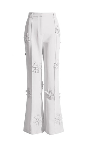 STEREO FLower MID-RISE JEANS in White