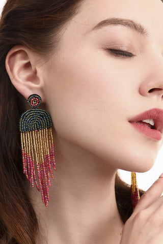 Boucles d'oreilles pendantes en cascade Boho