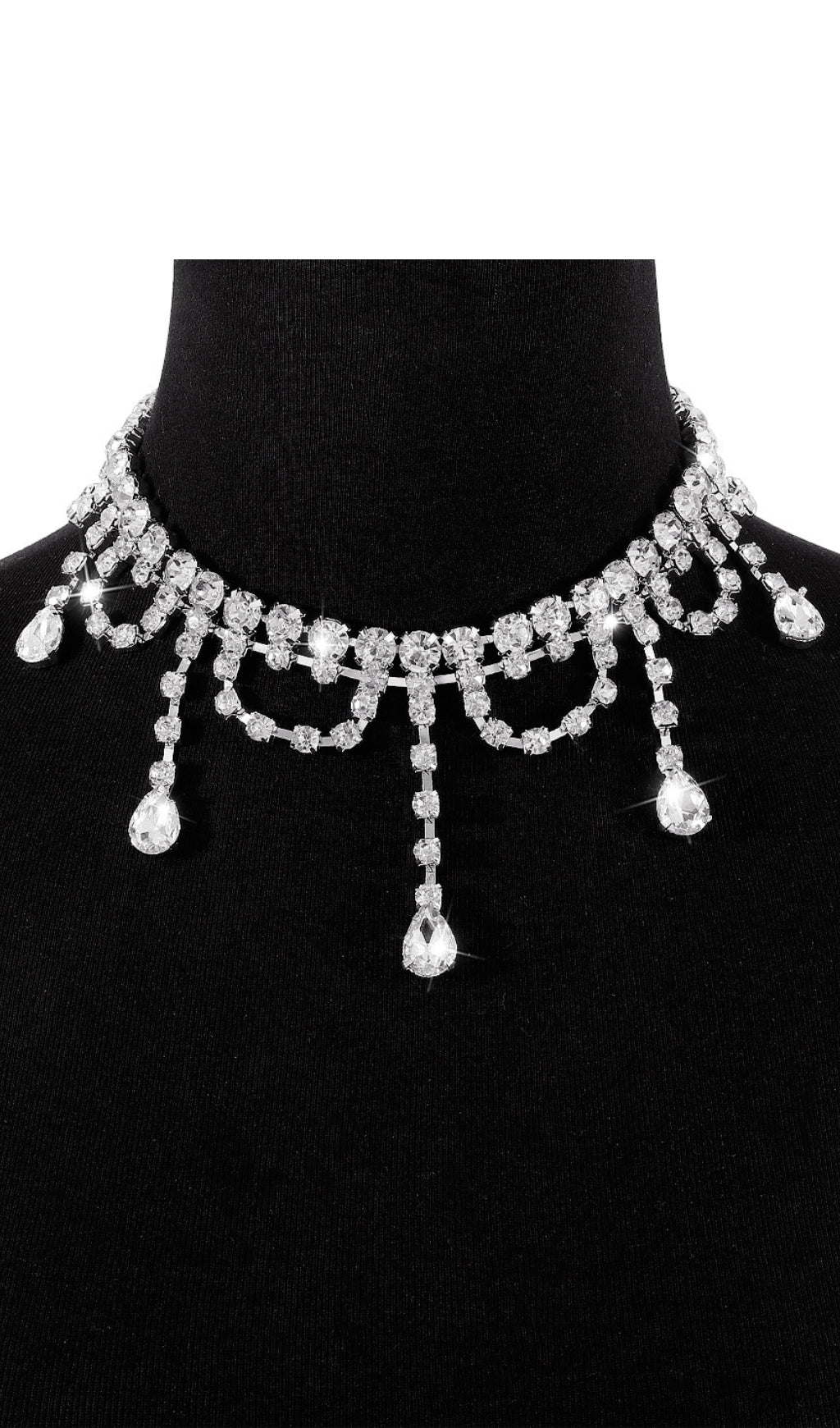 Silver RhineStone Tassel Claw Chain