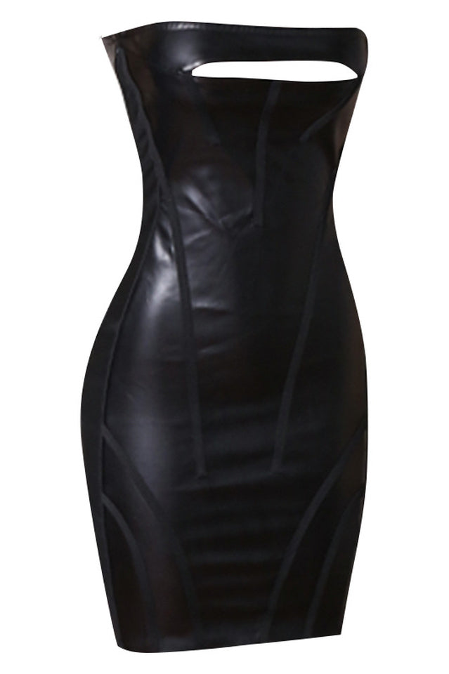 Lamiaya Leather Strapless Mini Dress
