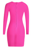 Square Neck Long Sleeve Mini Dress