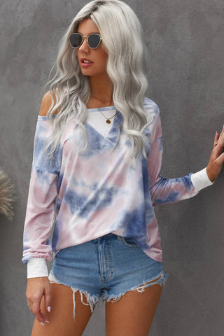 Tie-dye Pullover Boat neck Sweatshirt