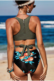 Racerback Waist Tie One Piece Bikinis