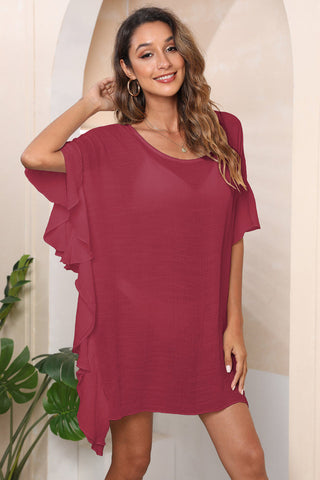 Ruffle Loose Beach Cover Up Dress