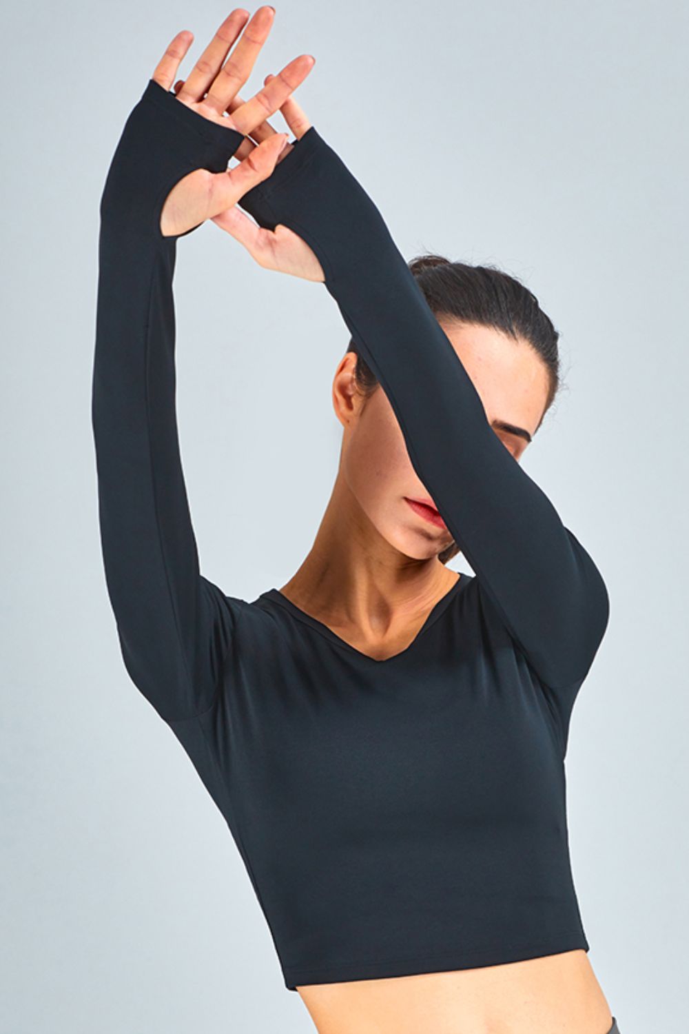 Breathable Cropped Long Sleeve Sports Top