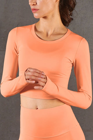 Breathable Cropped Long Sleeve Sports Top