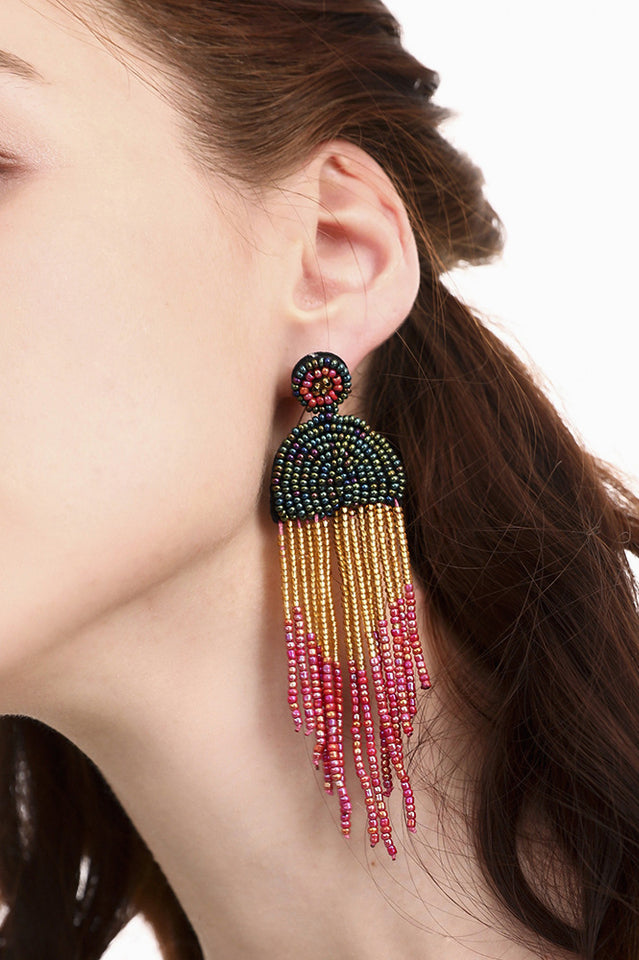 Boucles d'oreilles pendantes en cascade Boho