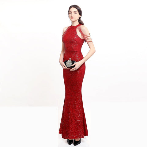 Harper formal sequin halterneck dress