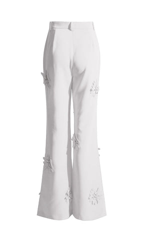 STEREO FLower MID-RISE JEANS in White