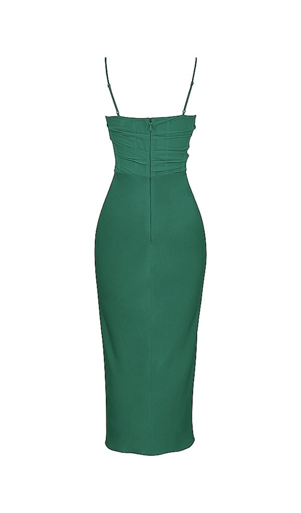 Strap Corset Midi Dress in Green