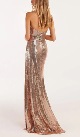 Strapless Sequin Maxi Dress