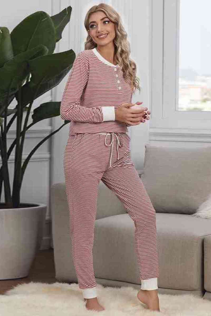 Striped Tee & Pants Pajama Set