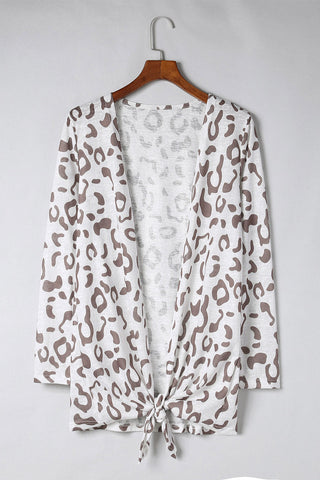 Leopard Long-Sleeve Open Front Cardigan