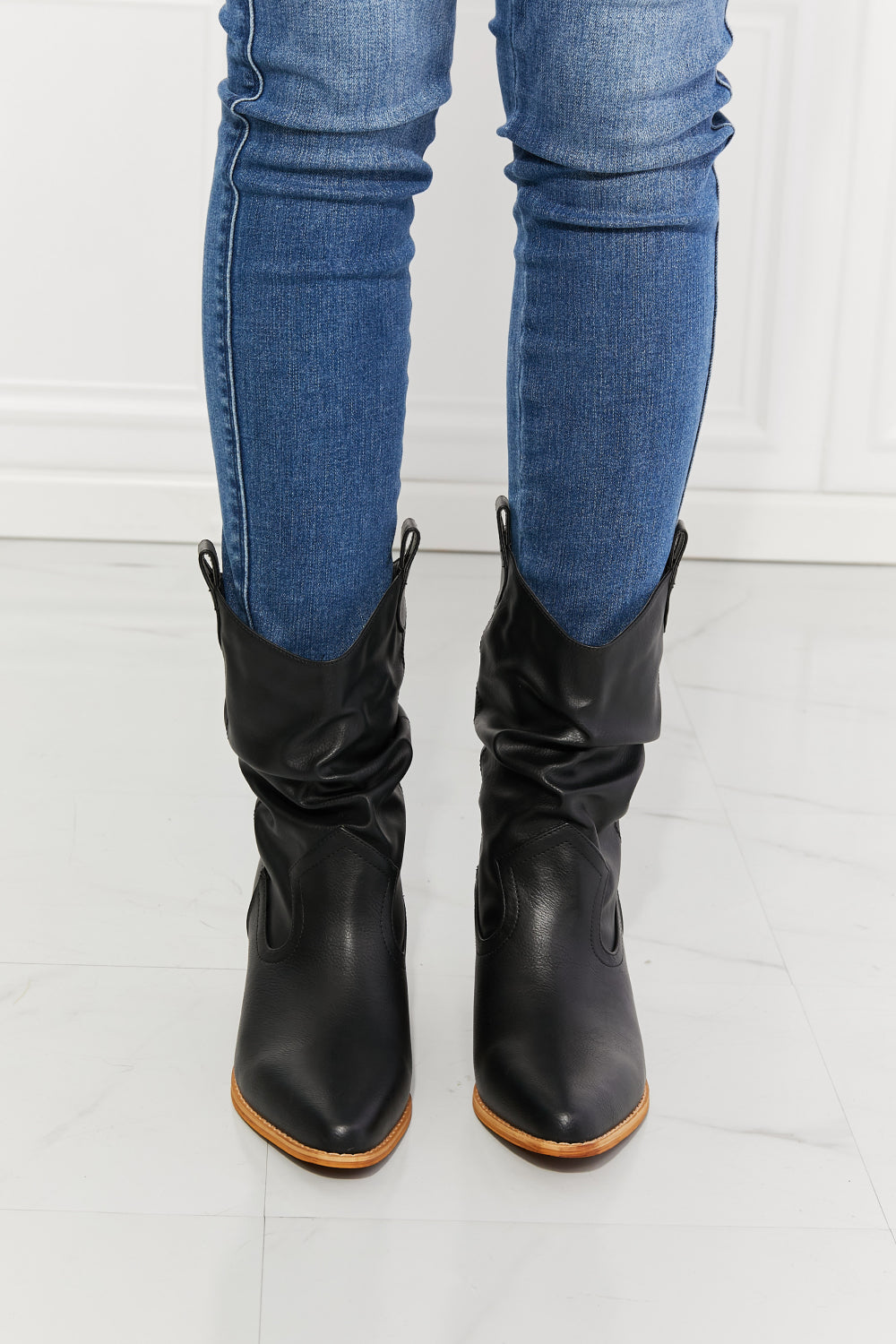 Bottes de cowboy noires Better in Texas Scrunch