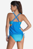Striped Swimsuit With Double Layer Lining