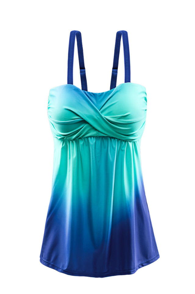 Gradient Color Tummy Control Tankini Set