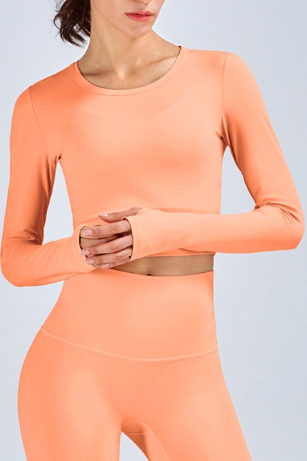 Breathable Cropped Long Sleeve Sports Top