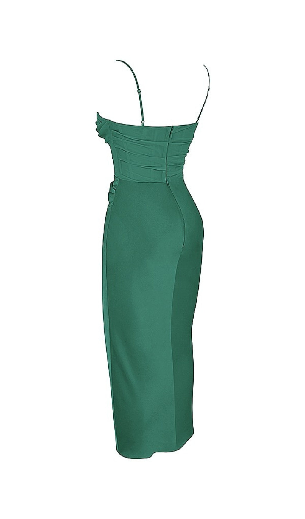 Strap Corset Midi Dress in Green