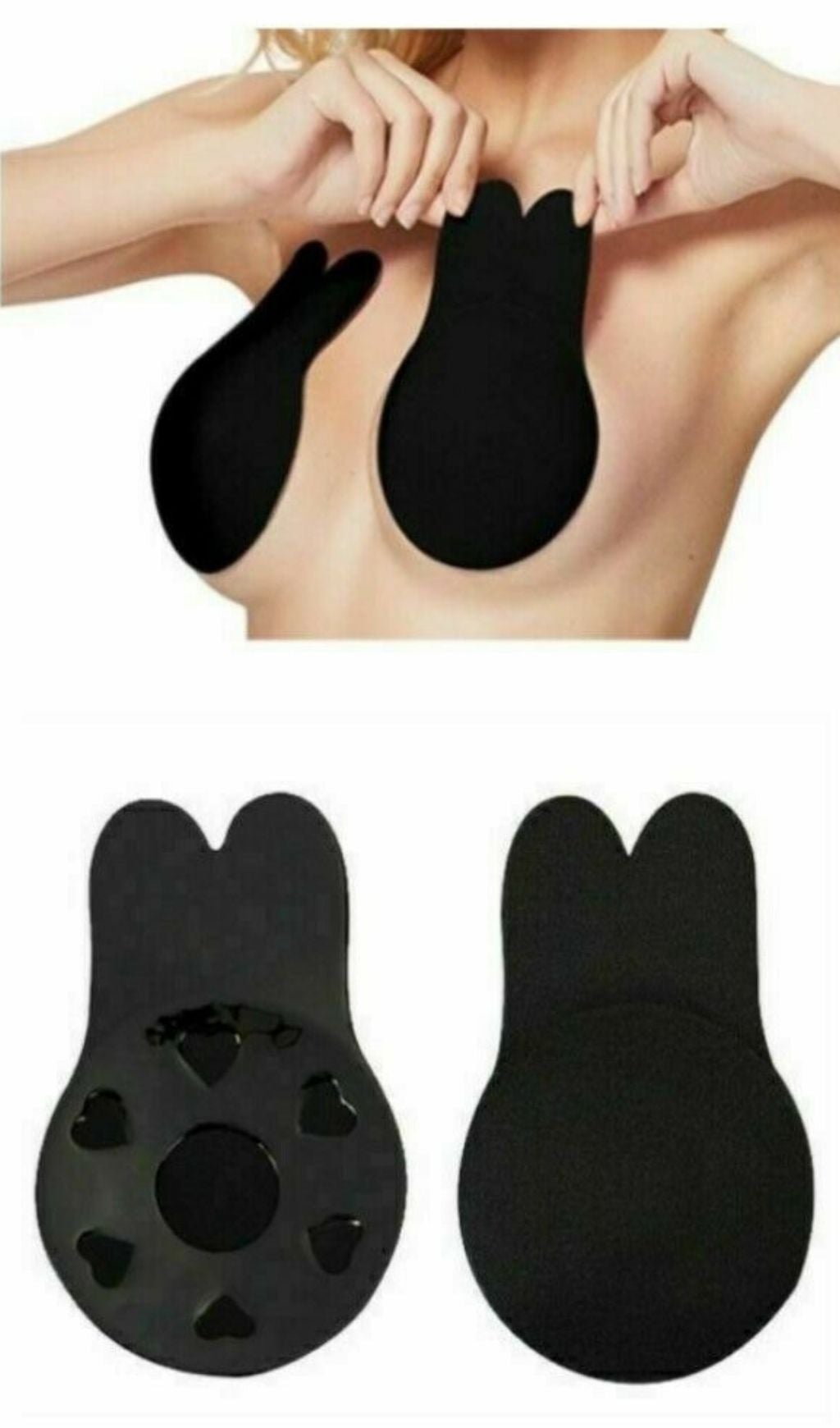 Sticky Invisible Backless Lift Breast Bra - Black