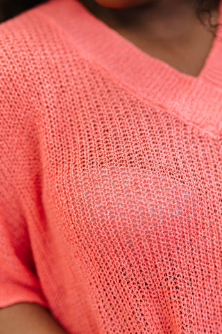 Lips Are Sealed Full Size Run Openwork Short-Sleeve Sweater