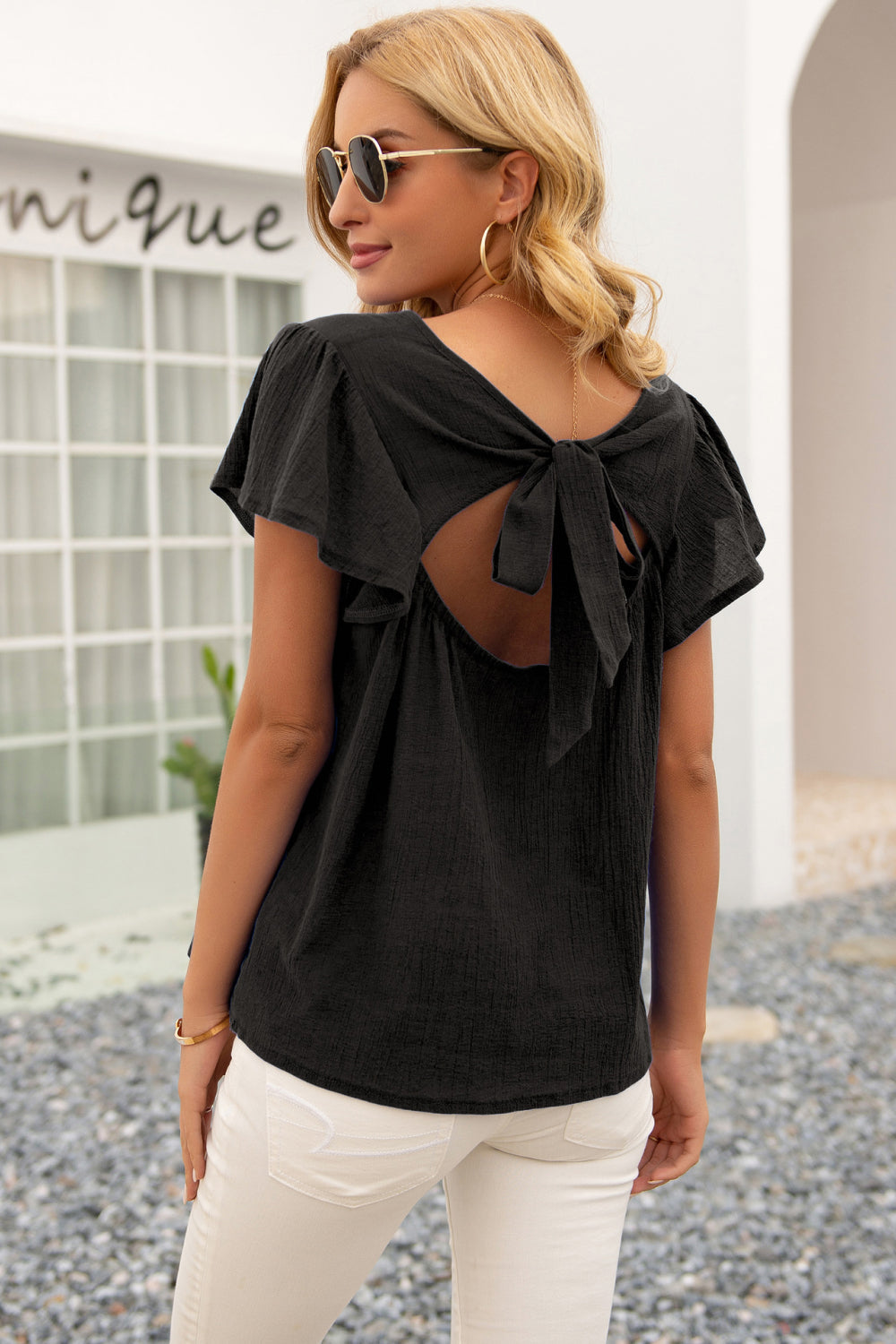Knotted Cut Out Back Top